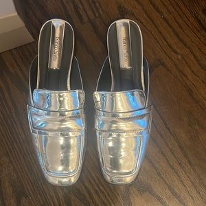 Franco Sarto metallic mules